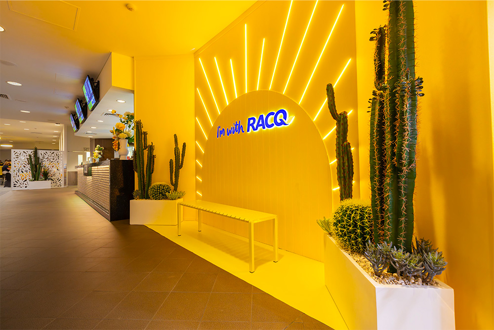 You with RACQ member sign at Brisbane Entertainment Centre
