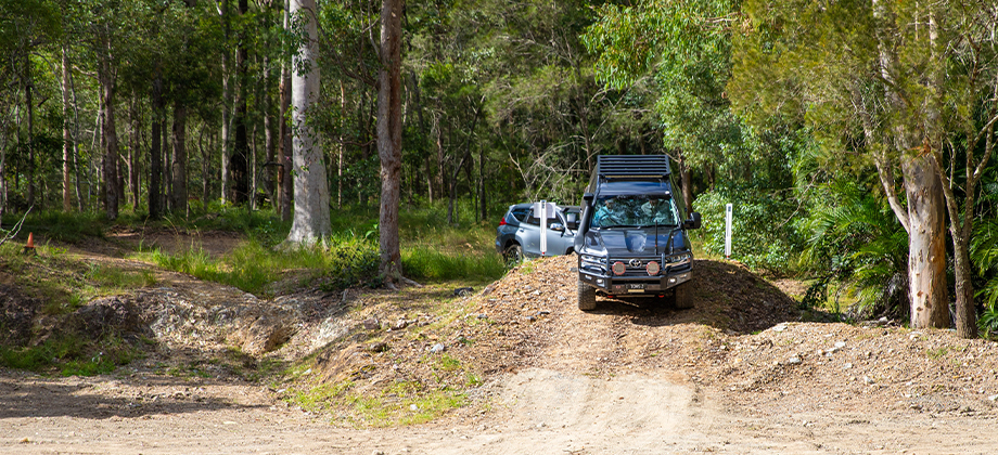 4wd driving through dirt road