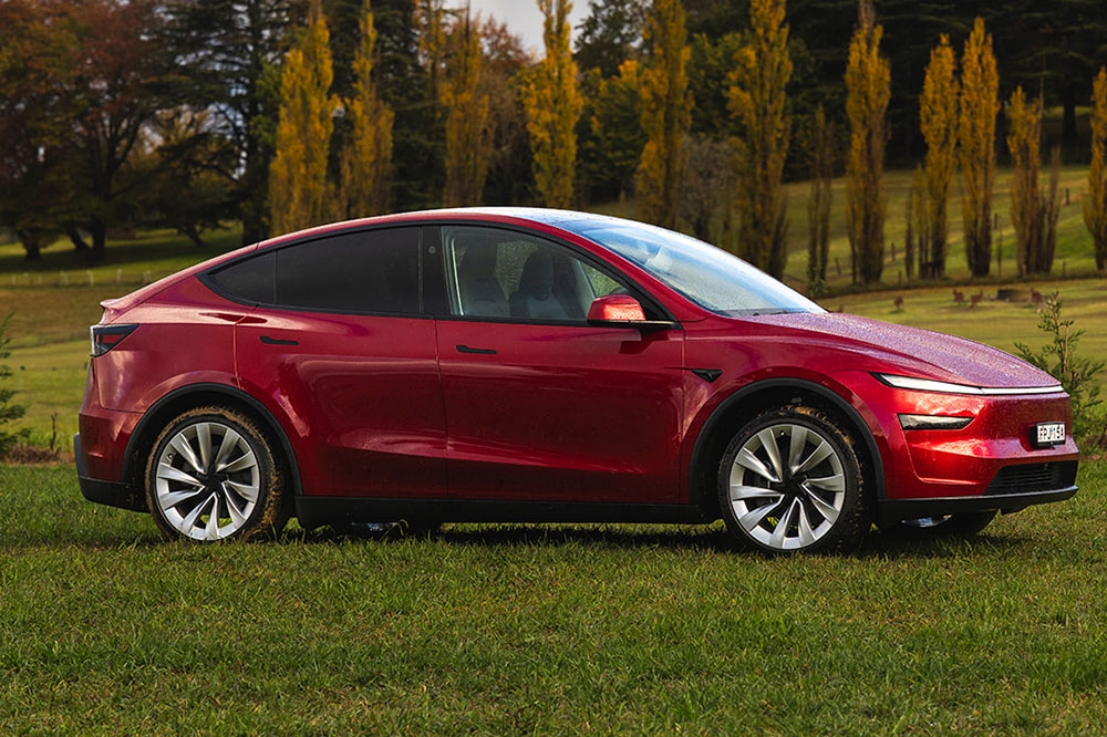 Side view of 2025 Tesla Model Y.