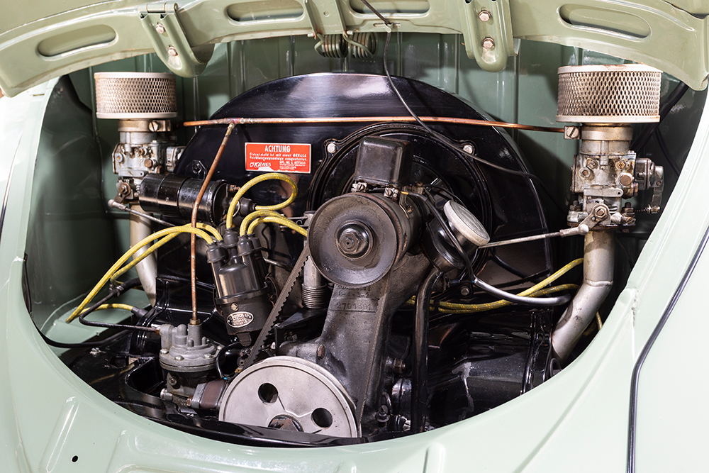 The motor in Ashleigh Smith's VW Beetle.
