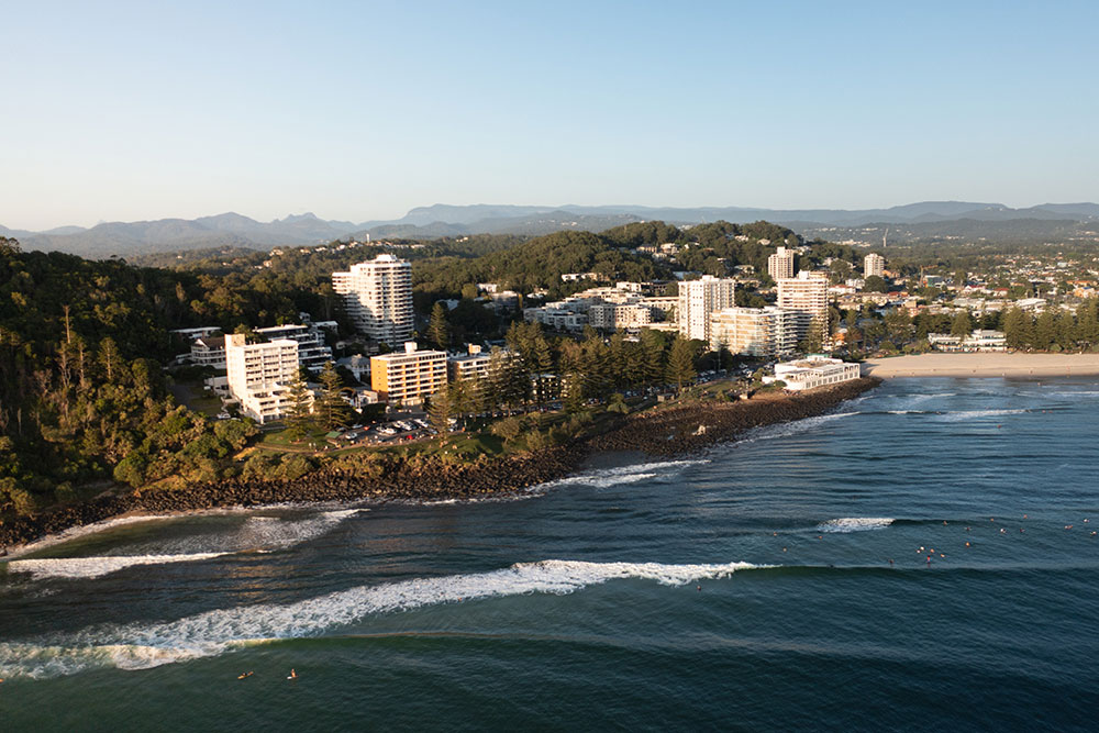 Aerial view of Burleigh Heads.