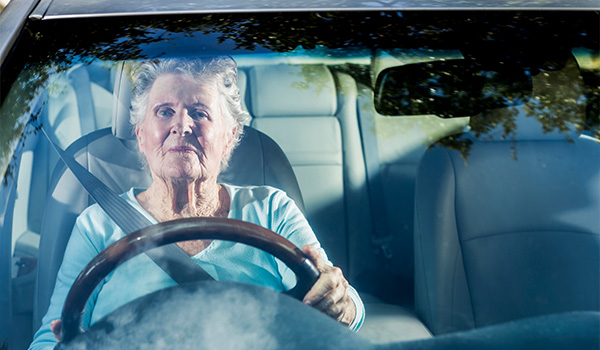 Elderly lady driver