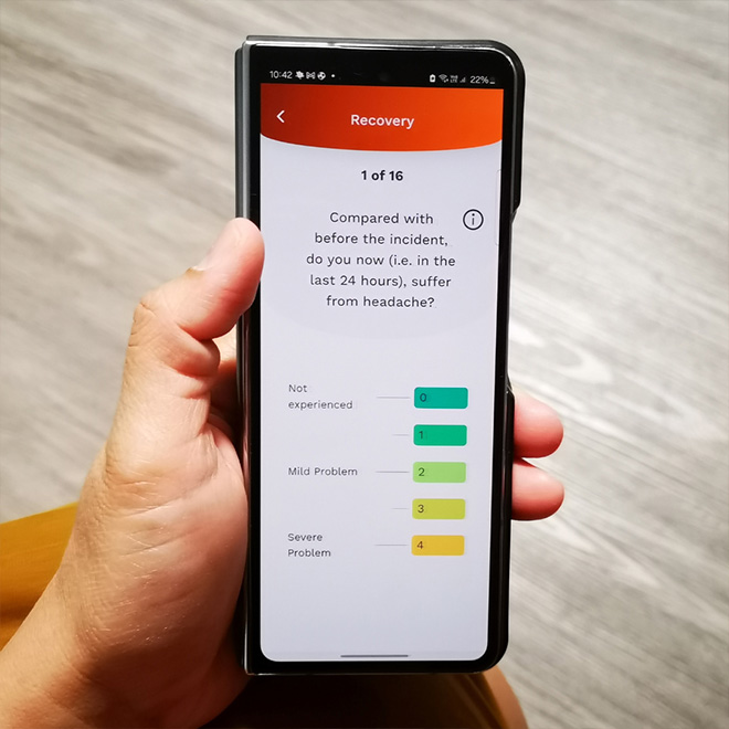 Screenshot of the HeadCheck app