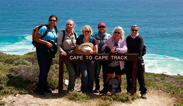The group of hikers, from left, Sandie, Corene, Tracey, Sally, Michelle and Kate with Deb taking the photo